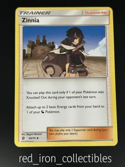 Zinnia 64/70 Uncommon Trainer Dragon Majesty Sun & Moon Pokemon Card 2018 - Image 1