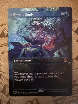 Mint/Near-Mint, English - MTG Rhystic Study - Confetti Foil - Anime Borderless - Image 1