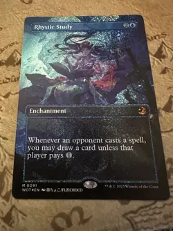 Mint/Near-Mint, English - MTG Rhystic Study - Confetti Foil - Anime Borderless - Image 2