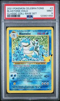 2021 POKEMON CELEBRATIONS CLASSIC COLL. #2 BLASTOISE HOLO PSA 9 - Image 1