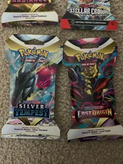 4 PACKS POKEMON DIFFERENT SLEEVED BOOSTER PACKS, LOST ORIGIN, ASTRAL & MORE - Image 2