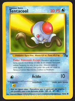 TENTACOOL 56/62 FOSSIL CROMO POKEMON EDICION FOSIL 1999 TCG PORTUGUES - Image 1