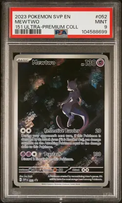 2023 POKEMON SVP EN-SV BLACK STAR PROMO 151 ULTRA-PREMIUM COLL #052 MEWTWO PSA 9 - Image 1