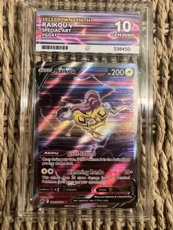 Pokemon TCG Raikou v GG41/GG70 Alternate Art Crown Zenith Ace 10 - Image 1