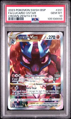 PSA 10 LUCARIO VSTAR SWSH291 2023 POKEMON SWORD & SHIELD CROWN ZENITH ETB PROMO - Image 1