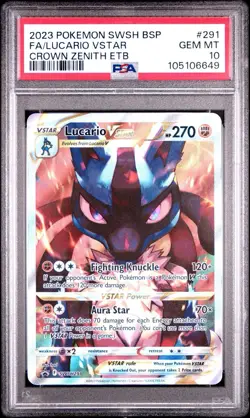 PSA 10 LUCARIO VSTAR SWSH291 2023 POKEMON SWORD & SHIELD CROWN ZENITH ETB PROMO - Image 2