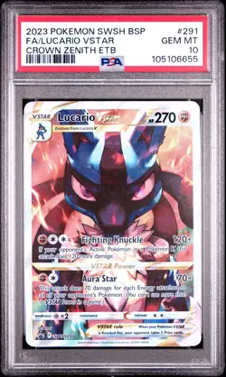 PSA 10 LUCARIO VSTAR SWSH291 2023 POKEMON SWORD & SHIELD CROWN ZENITH ETB PROMO - Image 4