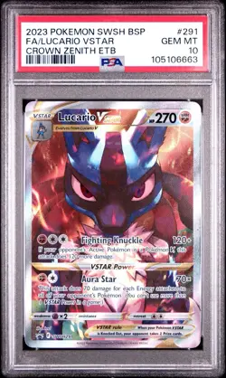 PSA 10 LUCARIO VSTAR SWSH291 2023 POKEMON SWORD & SHIELD CROWN ZENITH ETB PROMO - Image 5