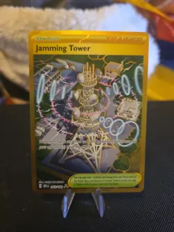 Jamming Tower Destined Rivals 243/182 Pokemon Trainer Card TCG Gold Hyper Rare - Image 1