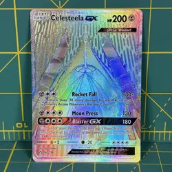 Pokemon Card Celesteela GX Sun & Moon Ultra Prism 162 Holo Secret Rare Rainbow - Image 1