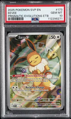 2025 POKEMON SVP EN-SV BLACK STAR PROMO #173 EEVEE PSA 10 - Image 1