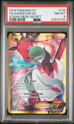 PSA 8 2016 POKEMON XY STEAM SIEGE 116 FULL ART GARDEVOIR EX SECRET RARE - Image 1