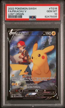 PSA 10 Pikachu V Full Art TG16/TG30 2022 Pokemon SWSH Lost Origin GEM MINT - Image 1