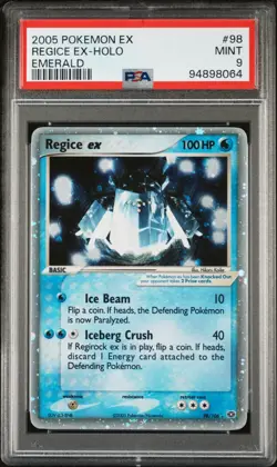 Pokemon PSA 9 Regice Ex #98 Holo EX Emerald 2005 English - Image 2