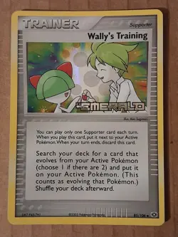 Pokemon Wally's Training 85/106 ex Emerald Reverse Holo NM-MINT See Pictures - Image 1