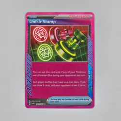 Unfair Stamp 165/167 Holo NM Pokemon TCG Scarlet Violet Twilight Masquerade Rare - Image 1