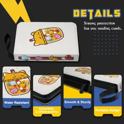 4 Pocket Trading Card Binder Parent 4 Pocket, 400 Cards, Cartoon Sipper, White - Image 3