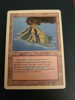 MTG Volcanic Island Revised Edition, Regular Rare Card - Image 1