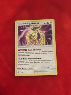 Shining Arceus 57/73 Shining Legends Holo Pokemon Card Played - Image 1