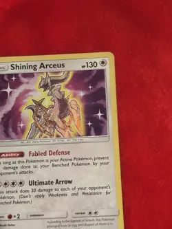 Shining Arceus 57/73 Shining Legends Holo Pokemon Card Played - Image 2