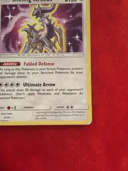 Shining Arceus 57/73 Shining Legends Holo Pokemon Card Played - Image 3