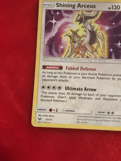 Shining Arceus 57/73 Shining Legends Holo Pokemon Card Played - Image 4