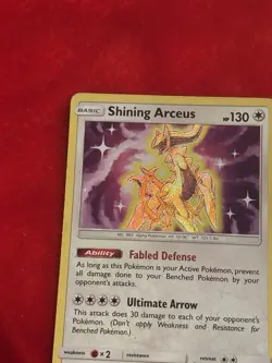 Shining Arceus 57/73 Shining Legends Holo Pokemon Card Played - Image 5