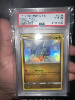 Japanese Gible SV38 SV94 PSA 10 GEM MT 2019 Pokemon S M Hidden Fates FA Card TCG - Image 1