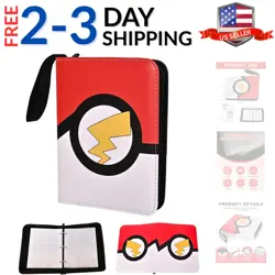 4 Pocket Trading Card Binder, Waterproof Cards Collection Binder with 50 Remo... - Image 1
