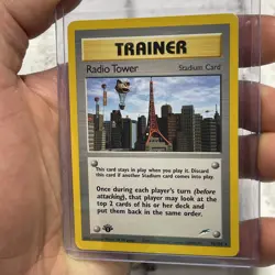 2002 Pokemon 1st Edition Neo Destiny Trainer Radio Tower 95/105 NM Rare Card TCG - Image 2