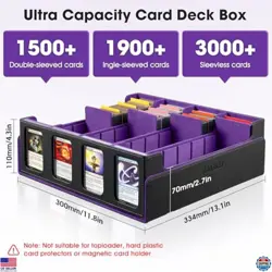 Trading Card Storage Box for Commander - 3000+ Card Deck Box with Removable - Image 2