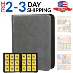 Trading Card Binder, Side Loading 9 Pocket Cards Holder Album up to , Ringles... - Image 1