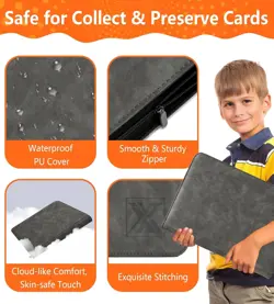 Trading Card Binder, Side Loading 9 Pocket Cards Holder Album up to , Ringles... - Image 3