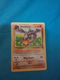 Pokemon TCG Aerodactyl Fossil 1 Holo Card 1 /62 Unlimited Original (1995, 96,98) - Image 1