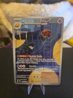 Pokemon TCG Team Rockets Orbeetle Card 198/182 Destined Rivals Illustration Rare - Image 1