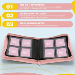 Toploader Binder,4-Pocket Side Load Trading Card Album, Holds 128 Cards with ... - Image 4