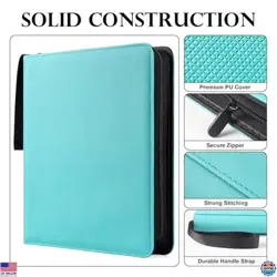 GEAoffice Turquoise 12-Pocket Card Binder - Ringless Album for 720 Trading Cards - Image 3
