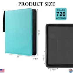 GEAoffice Turquoise 12-Pocket Card Binder - Ringless Album for 720 Trading Cards - Image 4