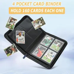 Trading Card Binder 4 Pocket, PU Cover Card Binder for 160 Cards, Trading Ca... - Image 4