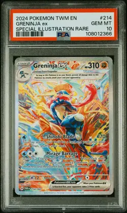 Pokemon Card Greninja EX 214/167 Twilight Masquerade - PSA 10 GEM MINT - Image 1