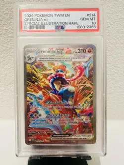 Pokemon Card Greninja EX 214/167 Twilight Masquerade - PSA 10 GEM MINT - Image 3