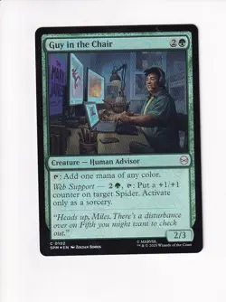 MAGIC THE GATHERING MTG MARVEL'S SPIDER-MAN FOIL GUY IN THE CHAIR - Image 1