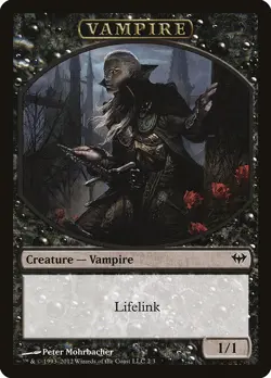 Vampire Token 10x - Black - Mohrbacher Art - DKA Dark Ascension MTG Magic NM - Image 1