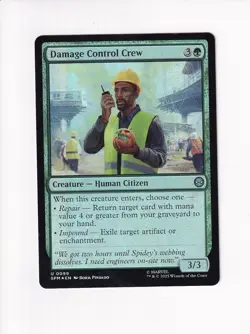 MAGIC THE GATHERING MTG MARVEL'S SPIDER-MAN FOIL DAMAGE CONTROL CREW - Image 1