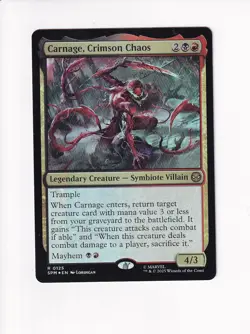 MAGIC THE GATHERING MTG MARVEL'S SPIDER-MAN FOIL CARNAGE, CRIMSON CHAOS - Image 1