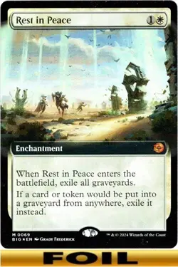 1x - Rest in Peace - FOIL EXTENDED ART #69 - OTJ: The Big Score - NM MTG - Image 1