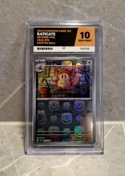 Raticate 020/165 (Masterball) 151 Reverse Holo Japanese Graded (ACE 10) Pokemon - Image 3