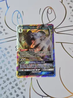 Alolan Persian GX 129/236 Pokemon Cards Sun & Moon Cosmic Eclipse Rare Art Holo - Image 1