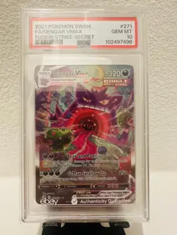 Pokemon Gengar VMAX Alternative Art Fusion Strike #271/264 GEM MINT PSA 10 - Image 3