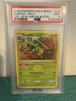 Japanese PSA 9 Sceptile 10a 168 Unbroken Bonds 3 Pack Blister Graded Pokemon Car - Image 1